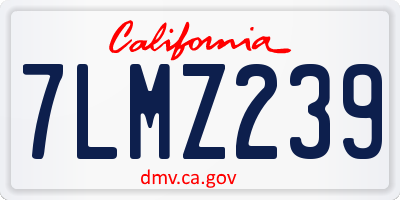 CA license plate 7LMZ239