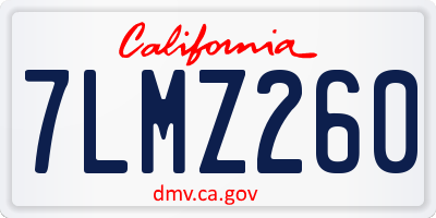 CA license plate 7LMZ260