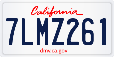 CA license plate 7LMZ261