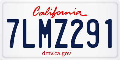 CA license plate 7LMZ291