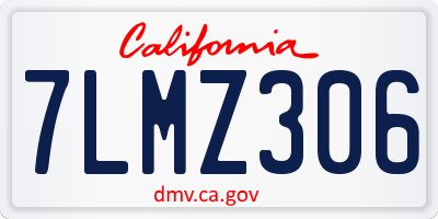 CA license plate 7LMZ306