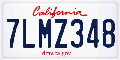 CA license plate 7LMZ348