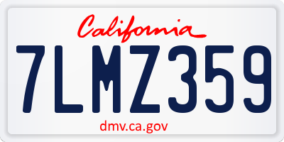 CA license plate 7LMZ359
