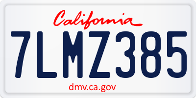 CA license plate 7LMZ385