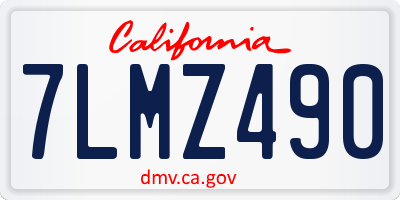 CA license plate 7LMZ490