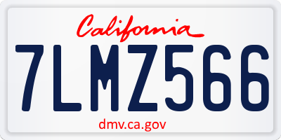CA license plate 7LMZ566