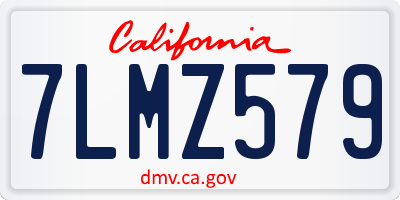 CA license plate 7LMZ579