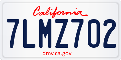 CA license plate 7LMZ702