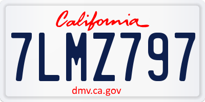 CA license plate 7LMZ797