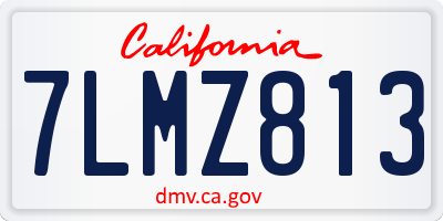 CA license plate 7LMZ813