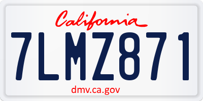 CA license plate 7LMZ871