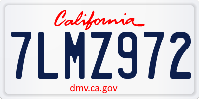 CA license plate 7LMZ972