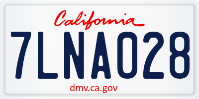 CA license plate 7LNA028