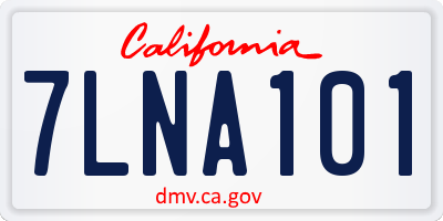 CA license plate 7LNA101
