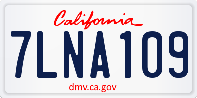 CA license plate 7LNA109
