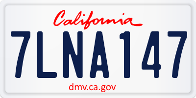 CA license plate 7LNA147