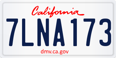 CA license plate 7LNA173