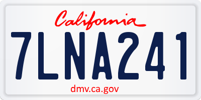 CA license plate 7LNA241
