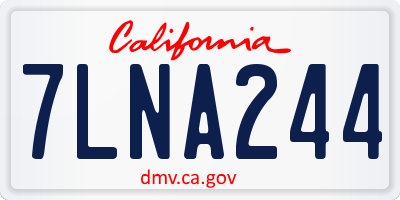 CA license plate 7LNA244