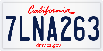 CA license plate 7LNA263