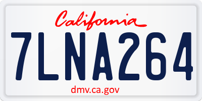 CA license plate 7LNA264