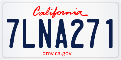 CA license plate 7LNA271