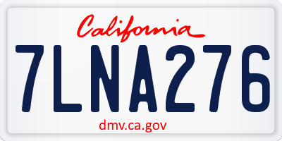 CA license plate 7LNA276
