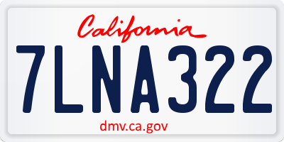 CA license plate 7LNA322