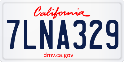 CA license plate 7LNA329