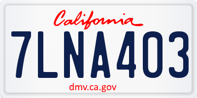 CA license plate 7LNA403