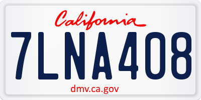 CA license plate 7LNA408