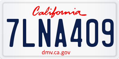 CA license plate 7LNA409