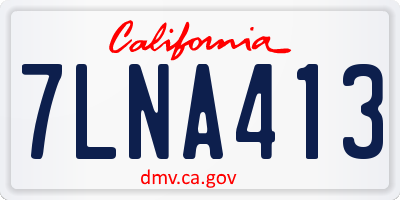 CA license plate 7LNA413