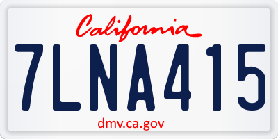 CA license plate 7LNA415