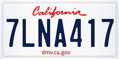 CA license plate 7LNA417