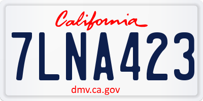 CA license plate 7LNA423