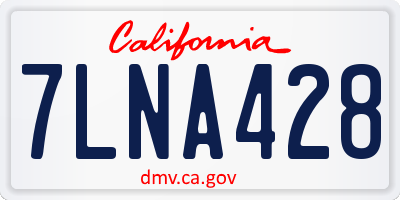 CA license plate 7LNA428