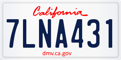CA license plate 7LNA431