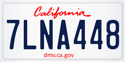CA license plate 7LNA448