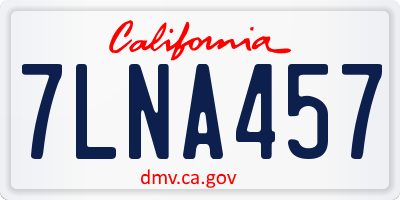 CA license plate 7LNA457