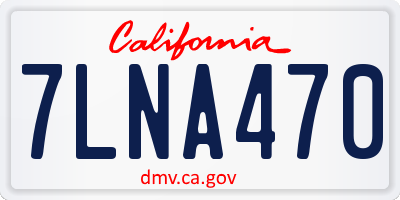 CA license plate 7LNA470