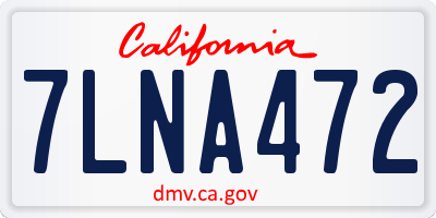 CA license plate 7LNA472
