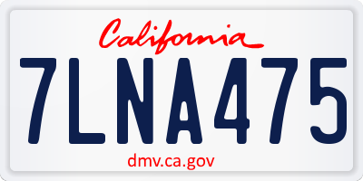 CA license plate 7LNA475