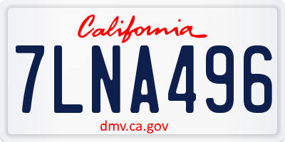 CA license plate 7LNA496