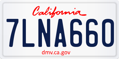 CA license plate 7LNA660