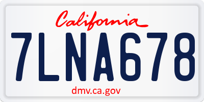 CA license plate 7LNA678