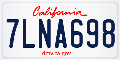 CA license plate 7LNA698