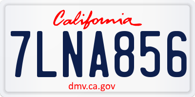CA license plate 7LNA856