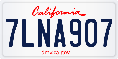 CA license plate 7LNA907