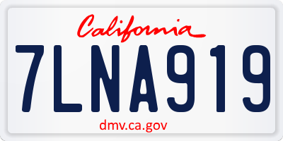CA license plate 7LNA919